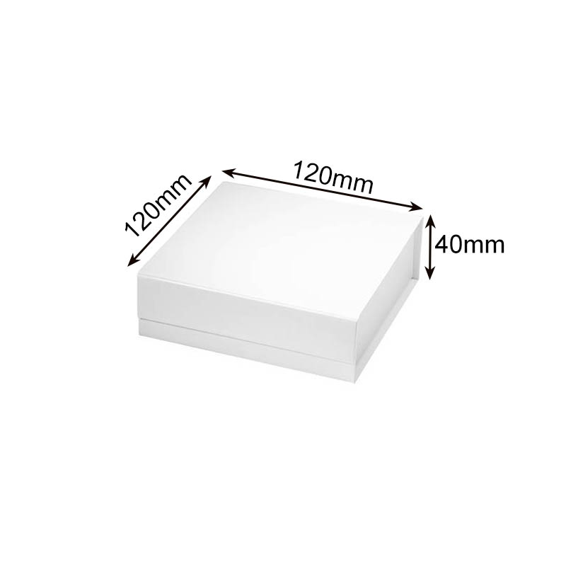 Magnetic Gift Box 120x120x40mm White - 50/Pack - dimensions