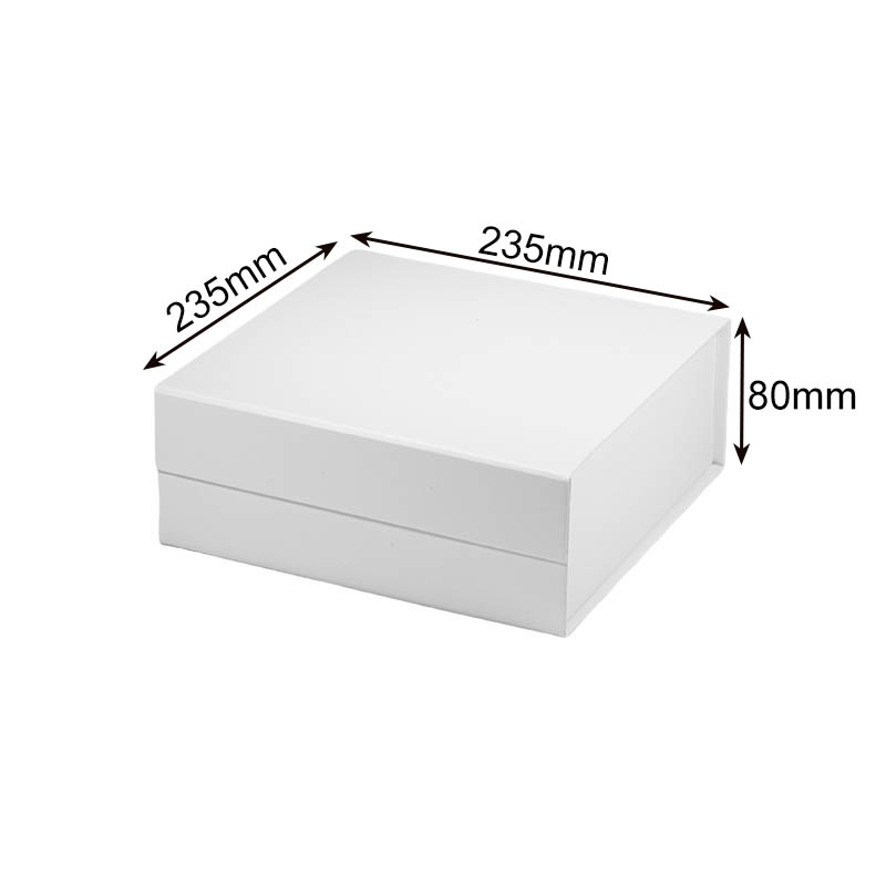 Magnetic Gift Box 235x235x80mm White - 25/Pack - dimensions