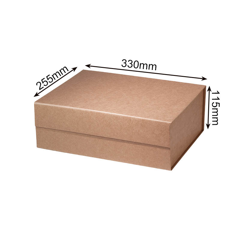 Magnetic Gift Box 330x255x115mm Brown - 25/Pack - dimensions