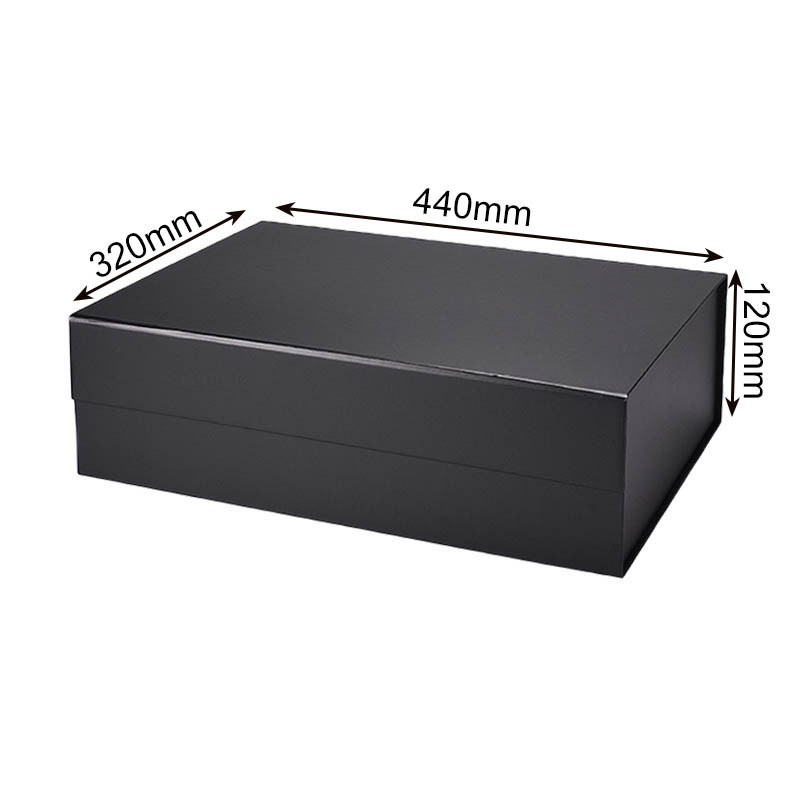 Magnetic Gift Box 440x320x120mm Black - 12/Pack - dimensions