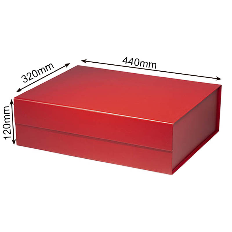 Magnetic Gift Box 440x320x120mm Red - 12/Pack - dimensions