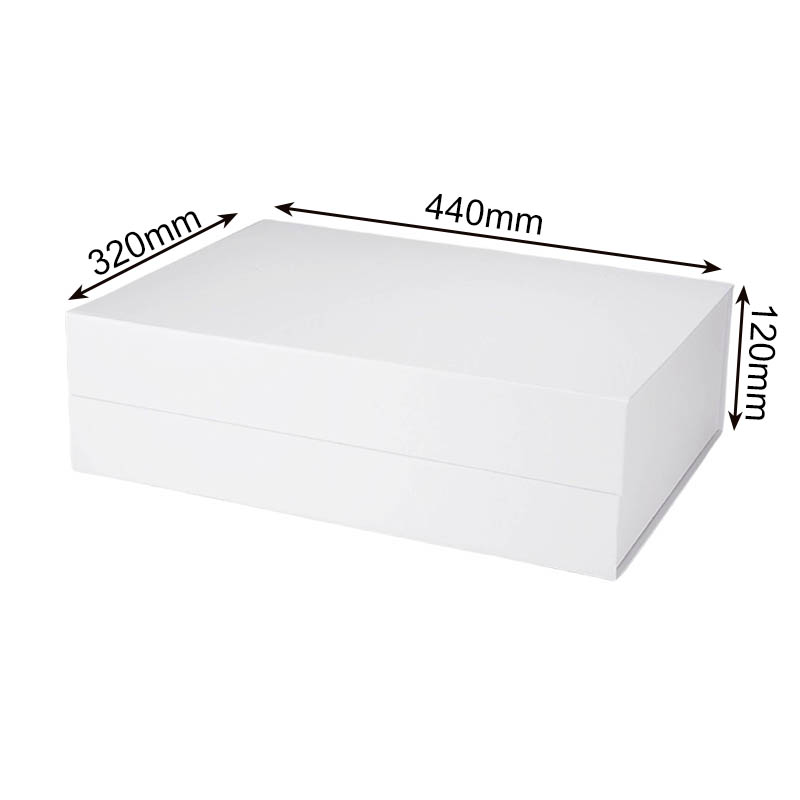 Magnetic Gift Box 440x320x120mm White - 12/Pack - dimensions