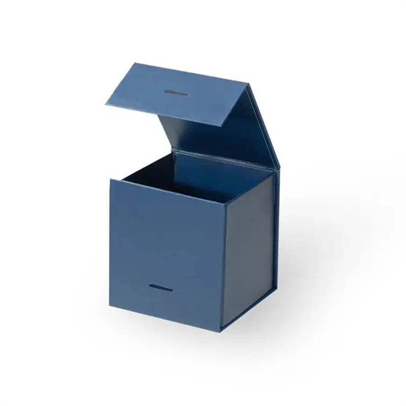 Magnetic Gift Box with Ribbon 120x120x120mm Navy Blue - 50/Pack - dimensions