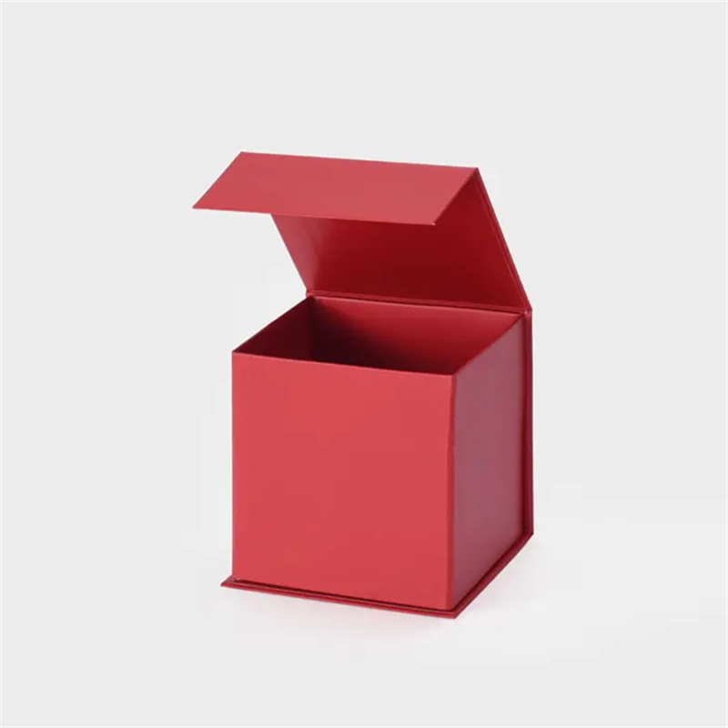 Magnetic Gift Box with Ribbon 120x120x120mm Red - 50/Pack - dimensions