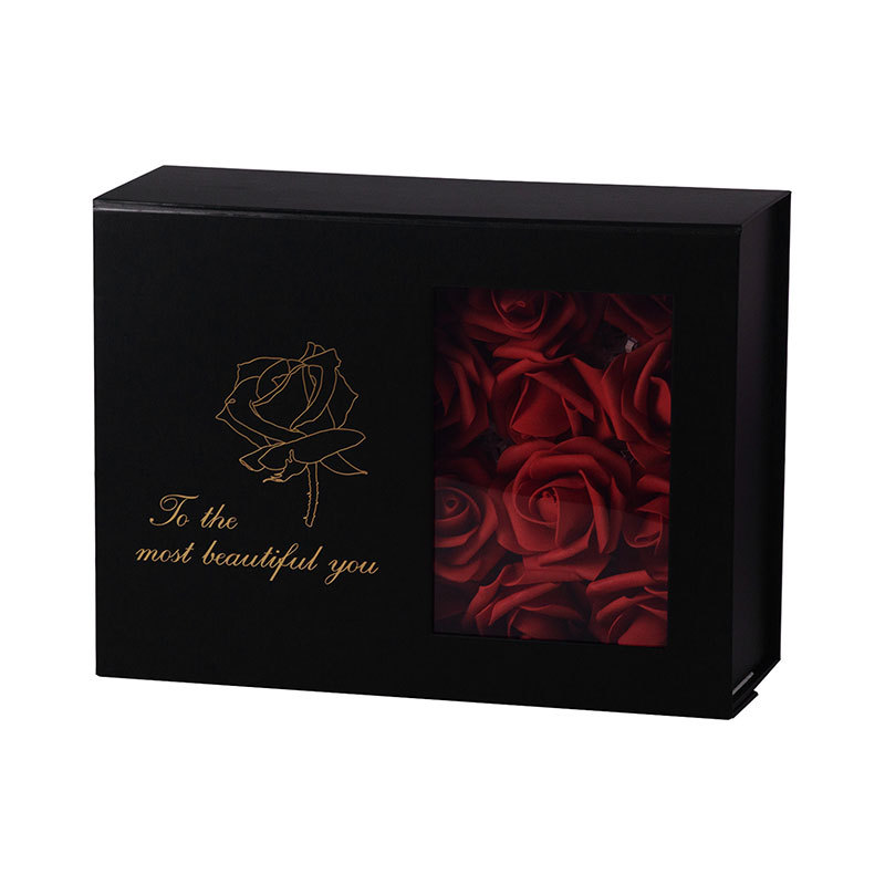 Magnetic Gift Box with Window 280x210x95mm Black - 25/Pack - dimensions