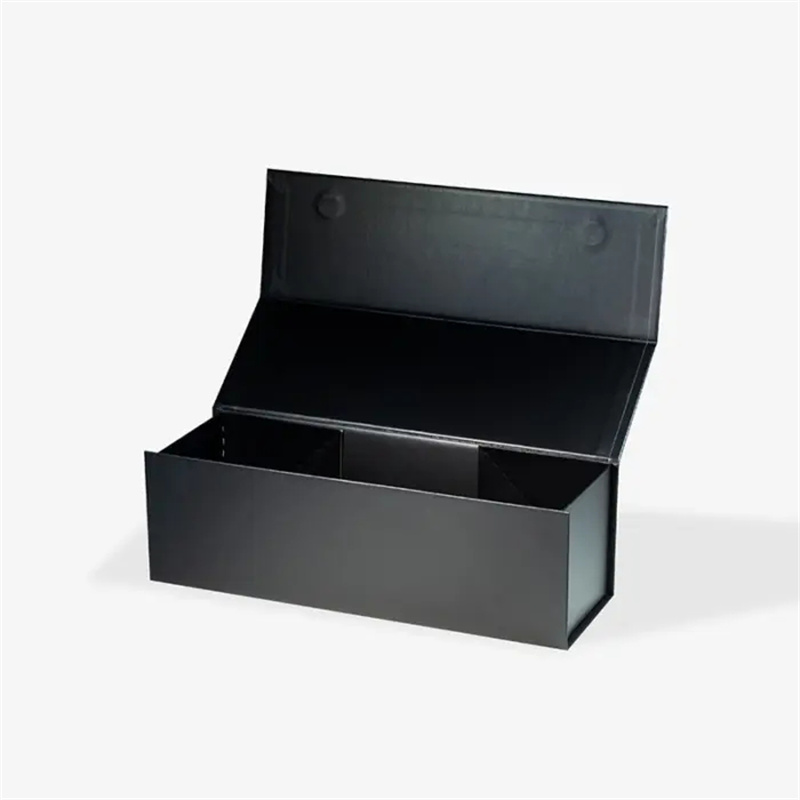 Magnetic Gift Wine Box 325x110x105mm Black - 25/Pack - dimensions