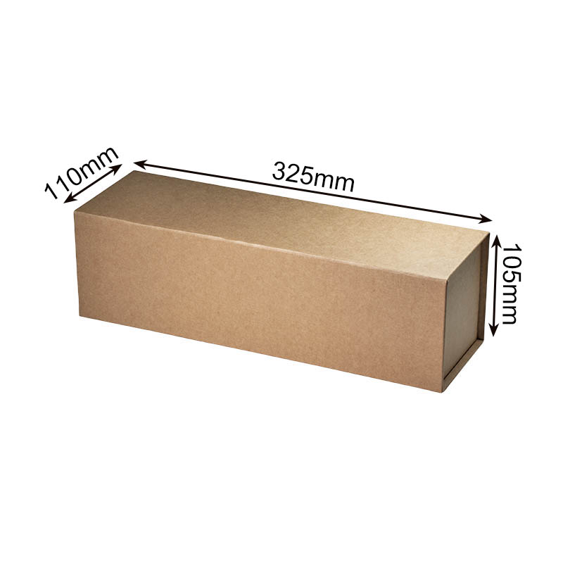 Magnetic Gift Wine Box 325x110x105mm Brown - 25/Pack - dimensions