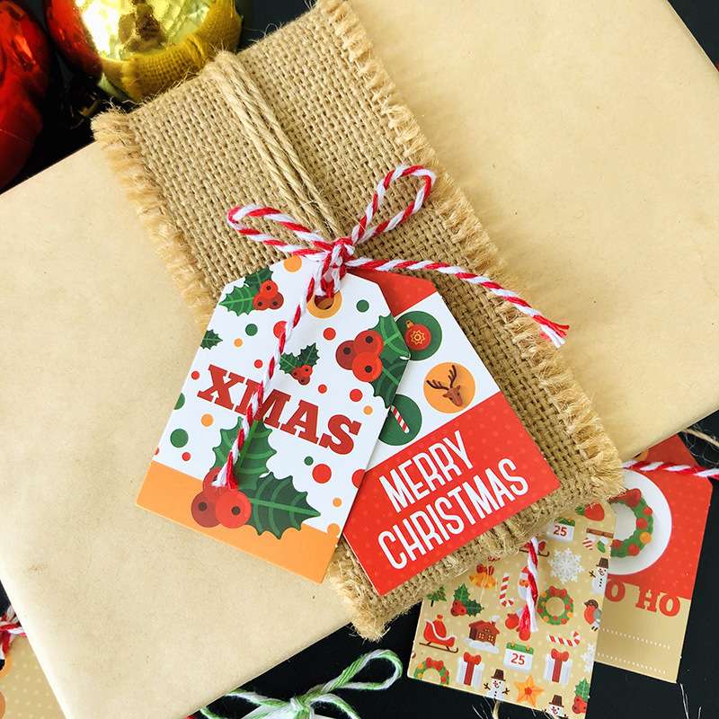 Christmas Gift Tags 40x58mm Mixed Patterns - 144/Pack - dimensions