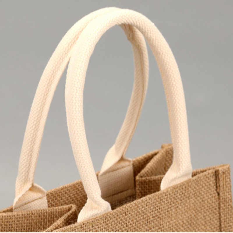 Medium Jute Tote Shopping Bags 360x320x180mm - 6/Pack - dimensions