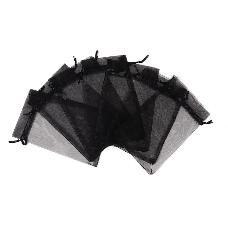 Black Organza Bags - 100/Pack - dimensions