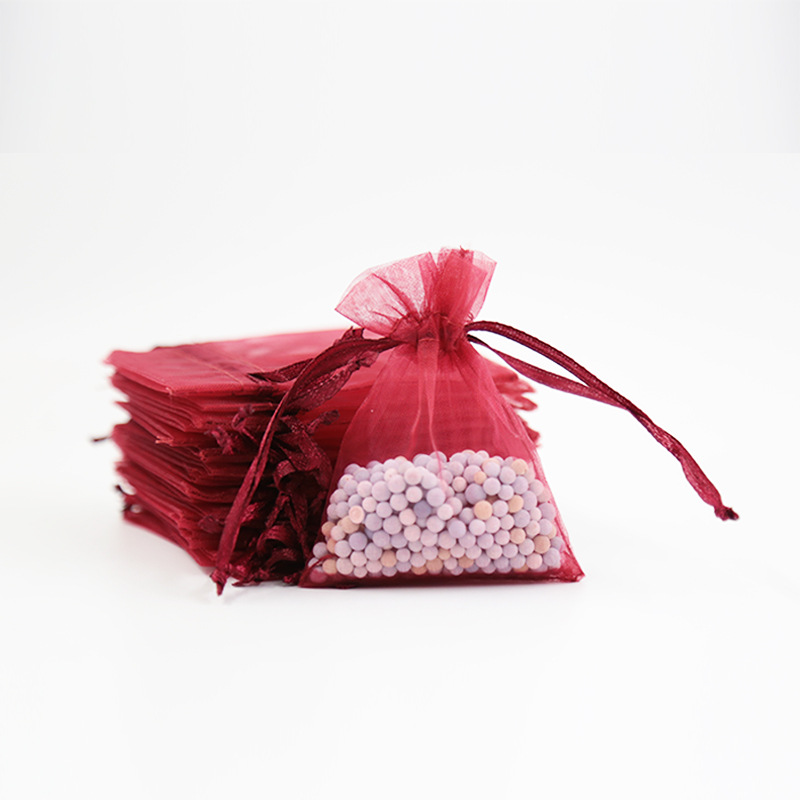 Burgundy Organza Bags - 100/Pack - dimensions