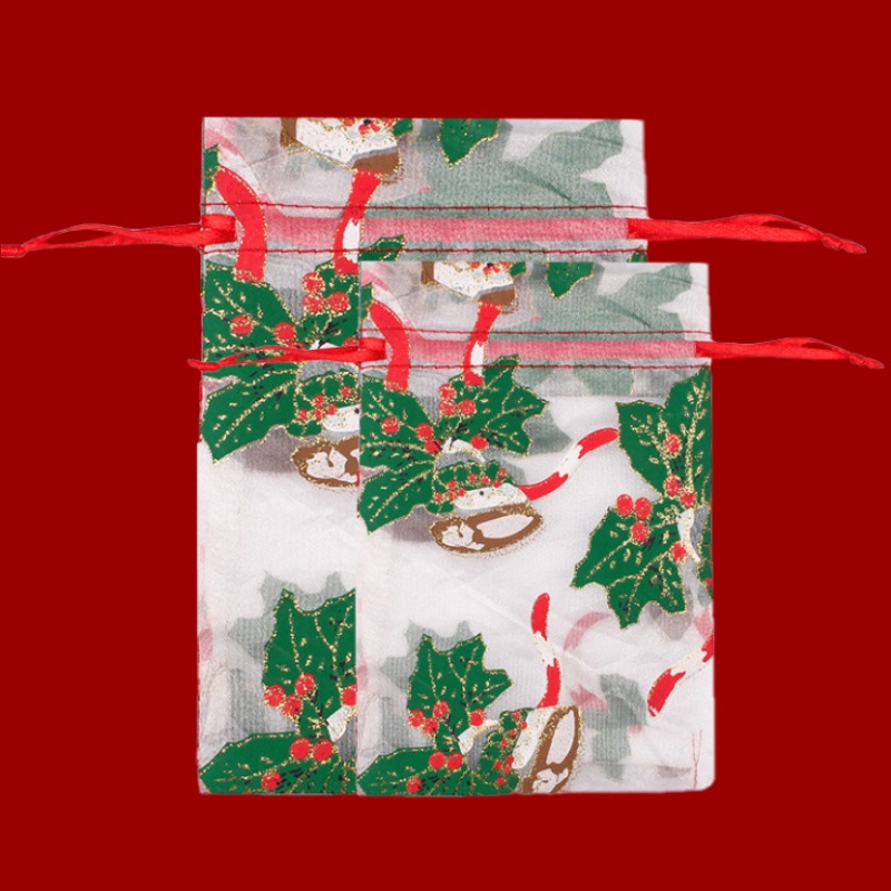 Christmas Organza Bags - 50/Pack - dimensions