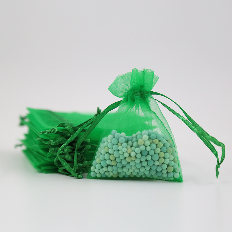 Grass Green Organza Bags - 100/Pack - dimensions