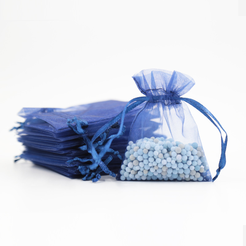 Navy Blue Organza Bags - 100/Pack - dimensions