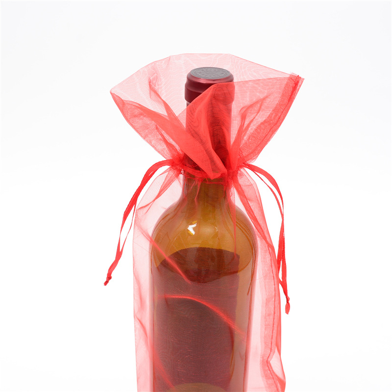 Organza Wine Bags 140x360mm - 50/Pack - dimensions