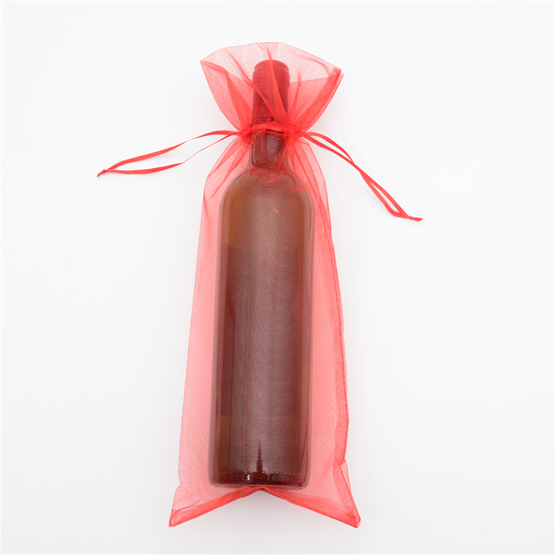 Organza Wine Bags 140x360mm - 50/Pack - dimensions