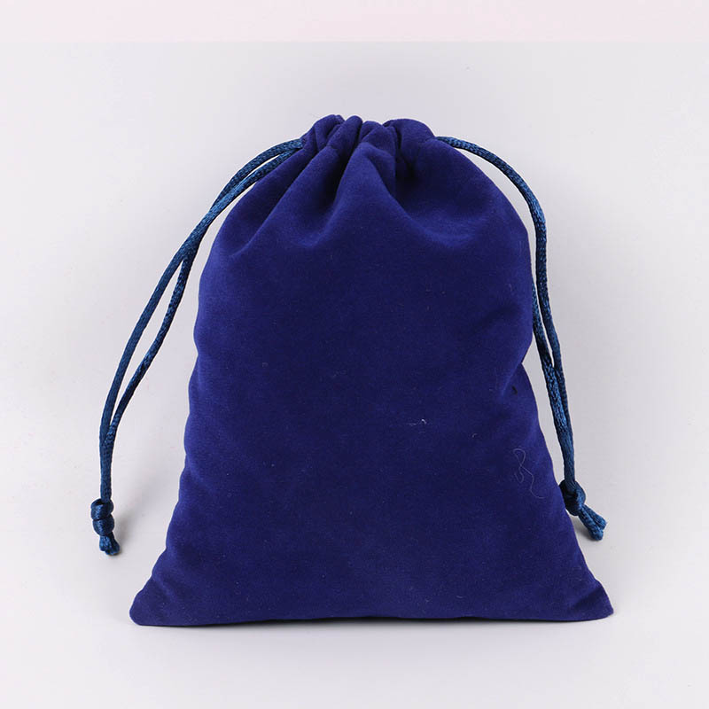 Double Sided Velvet Drawstring Bags 150x200mm Royal Blue - 50/Pack - dimensions