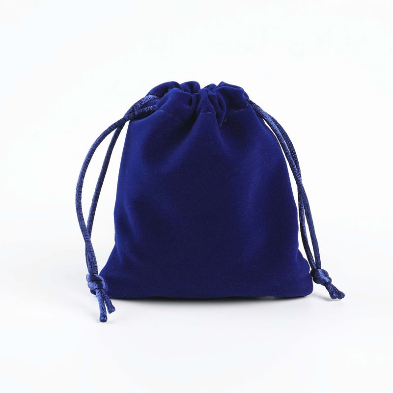 Double Sided Velvet Drawstring Bags 90x120mm Royal Blue - 50/Pack - dimensions