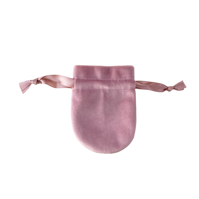 Velvet Satin Drawstring Bags 80x100mm Pink - 50/Pack - dimensions