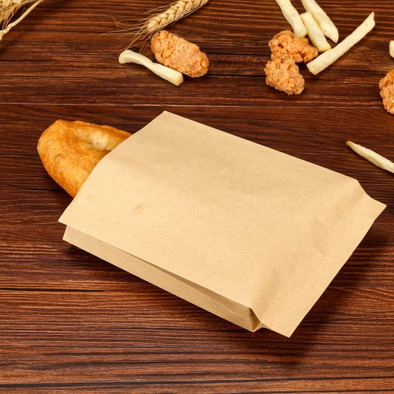 Greaseproof Paper Bags Flat Bottom 110x220mm Brown - 600/Pack - dimensions