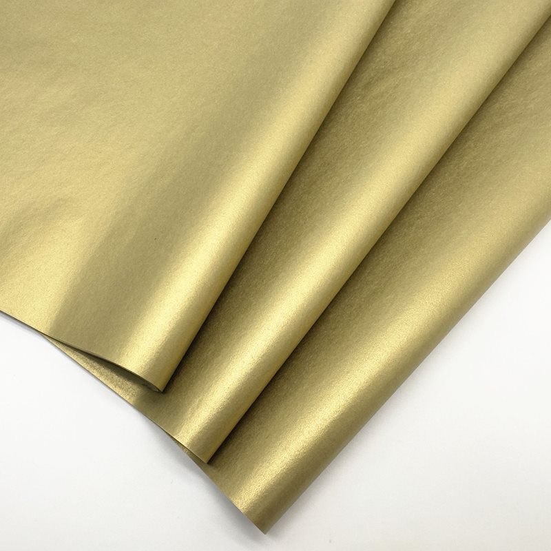 Tissue Paper 750x500mm Metallic Gold - 240 Sheets - dimensions