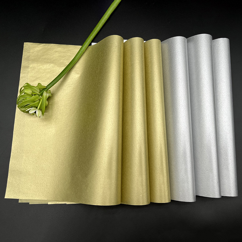 Tissue Paper 750x500mm Metallic Gold - 240 Sheets - dimensions