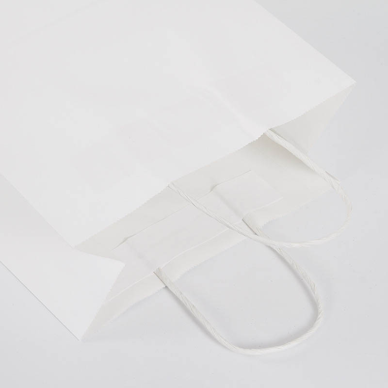 Medium Paper Bags Twisted Handles 260x320mm White - 50/Pack - dimensions