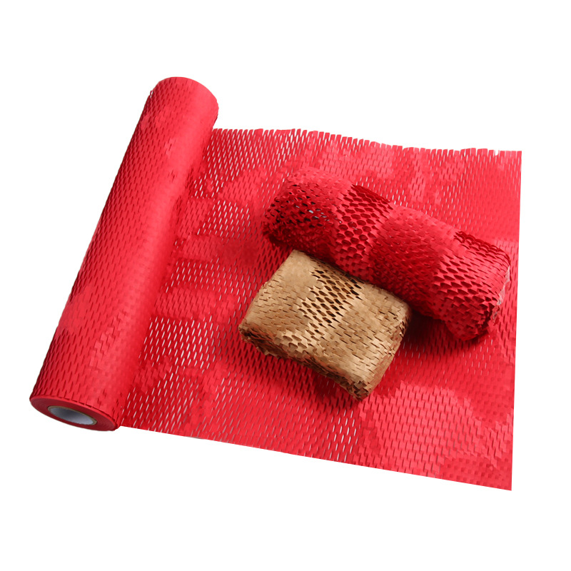 Honeycomb Wrapping Paper Roll Red 500mmx100M - dimensions