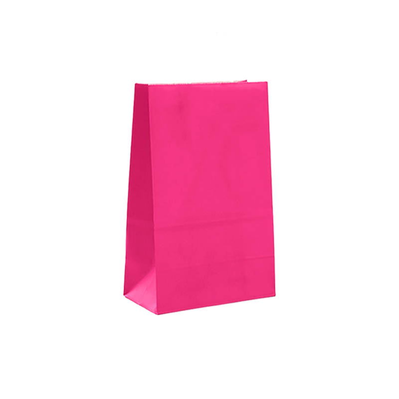 Medium Paper Gift Bags No Handles 130x240mm Rose Pink - 100/Pack - dimensions