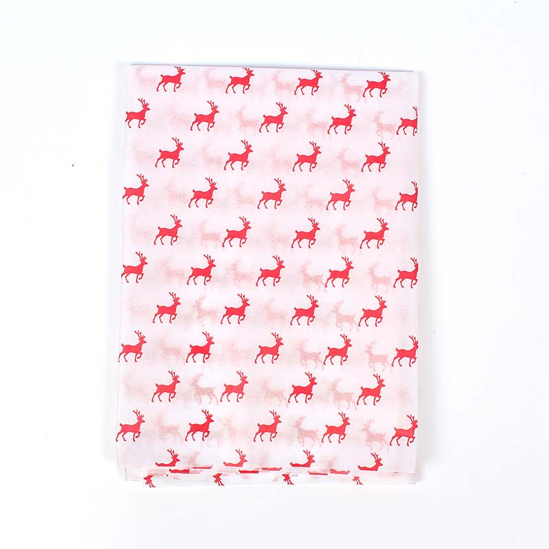 Christmas Tissue Paper 500x700mm Deer Pattern - 50 Sheets - dimensions