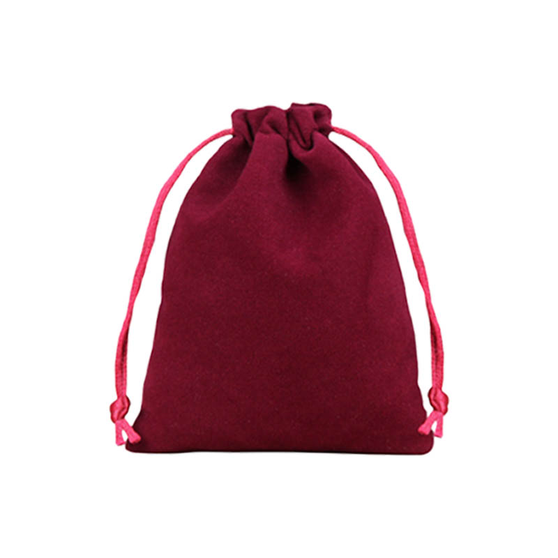 Velvet Drawstring Bags 200x250mm Burgundy - 50/Pack - dimensions