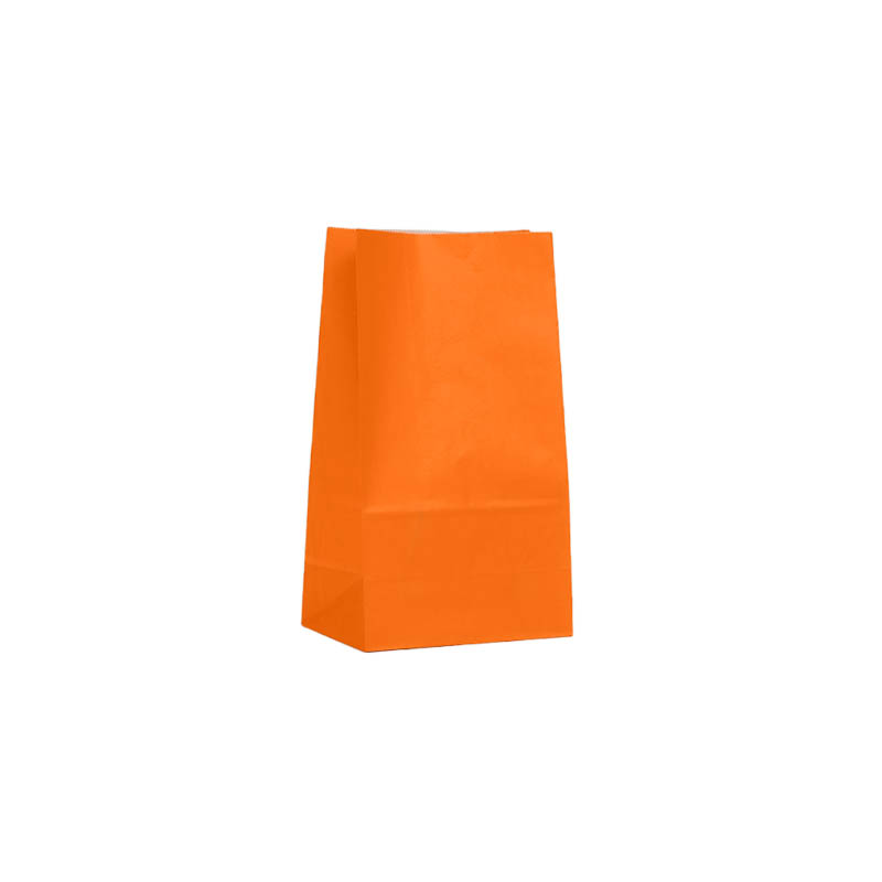 Small Paper Gift Bags No Handles 90x180mm Orange - 100/Pack - dimensions