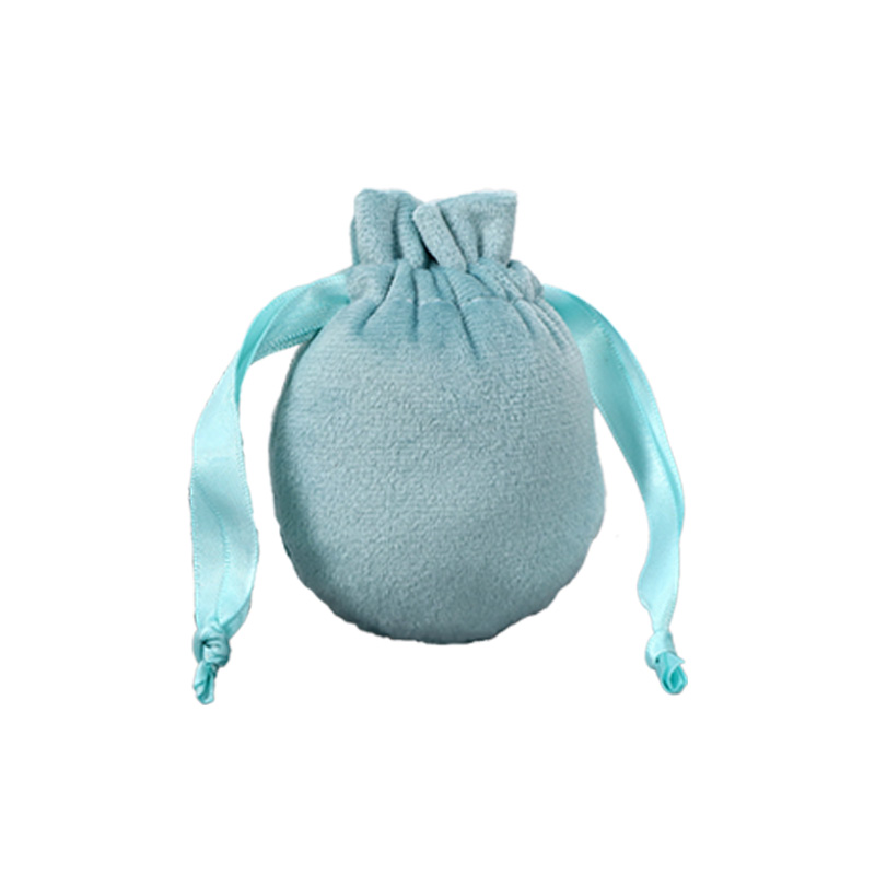 Velvet Satin Drawstring Bags 80x100mm Lake Blue - 50/Pack