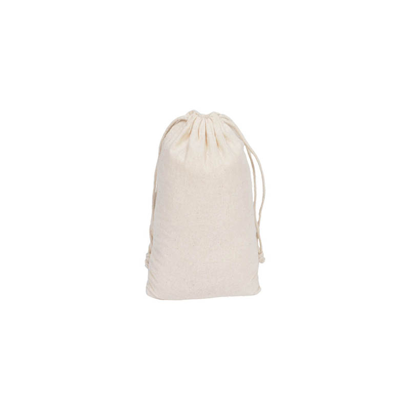 Small Calico Drawstring Bags 100x200mm - 50/Pack - dimensions