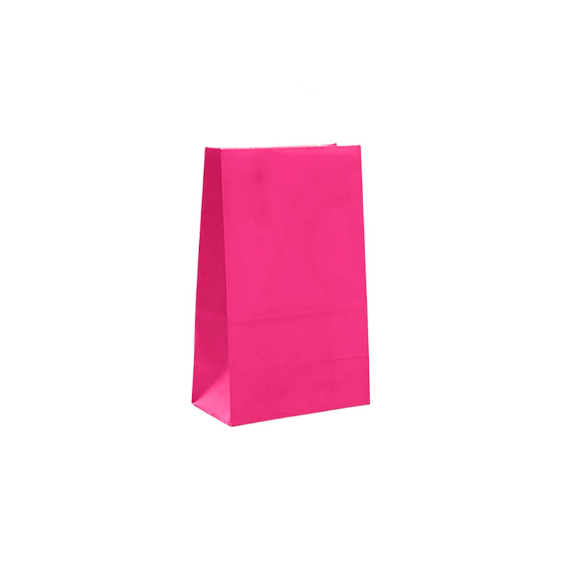 Small Paper Gift Bags No Handles 90x180mm Rose Pink - 100/Pack - dimensions