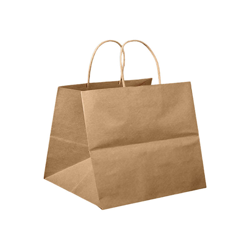 Medium Paper Bags Twisted Handles 350x320mm Brown - 50/Pack - dimensions