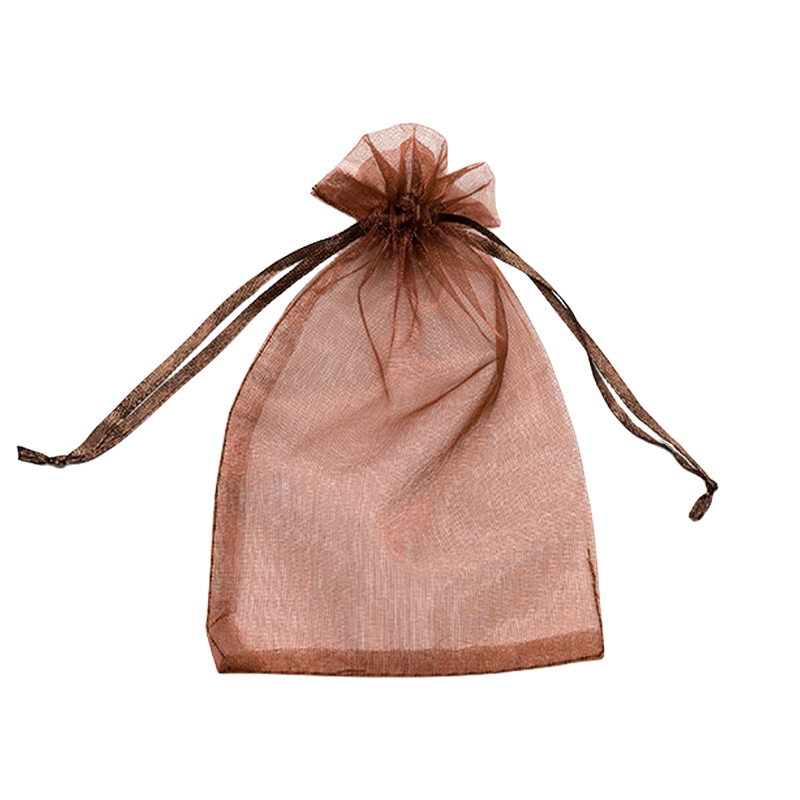 Brown Organza Bags - 100/Pack - dimensions