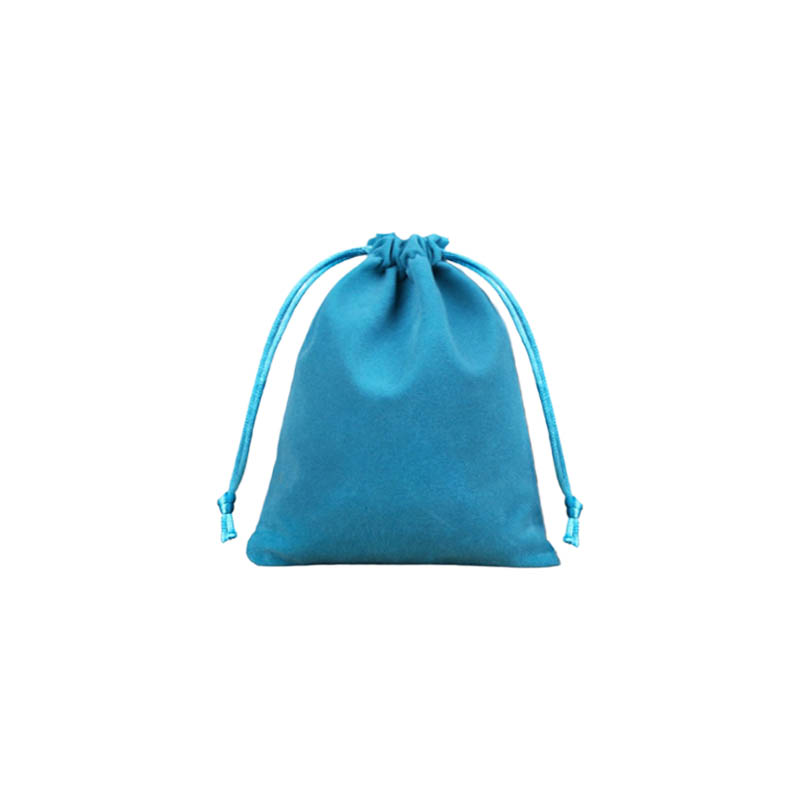 Velvet Drawstring Bags 100x120mm Lake Blue - 50/Pack