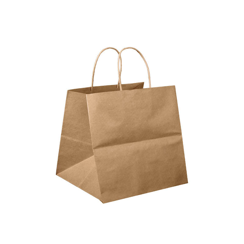 Medium Paper Bags Twisted Handles 280x280mm Brown - 50/Pack - dimensions