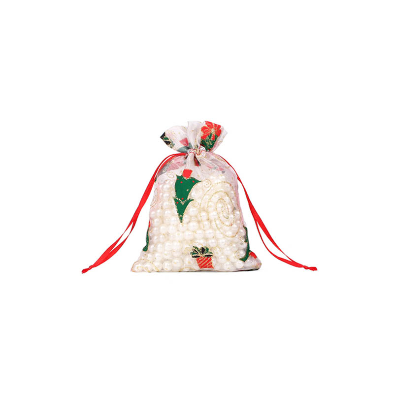 Christmas Organza Bags 100x150mm Tree Pattern - 50/Pack - dimensions