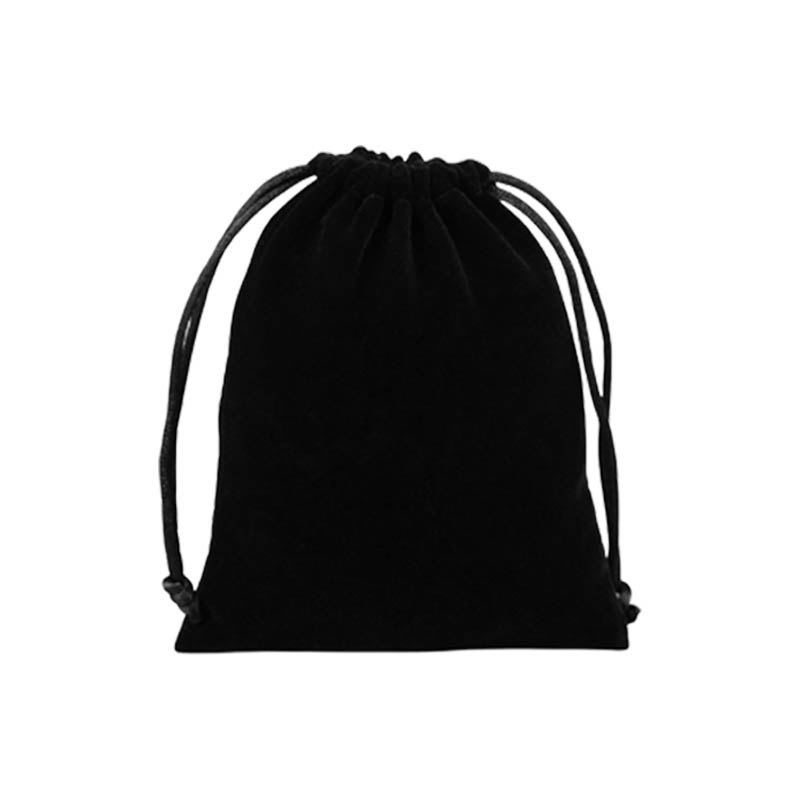 Double Sided Velvet Drawstring Bags 200x250mm Black - 50/Pack - dimensions