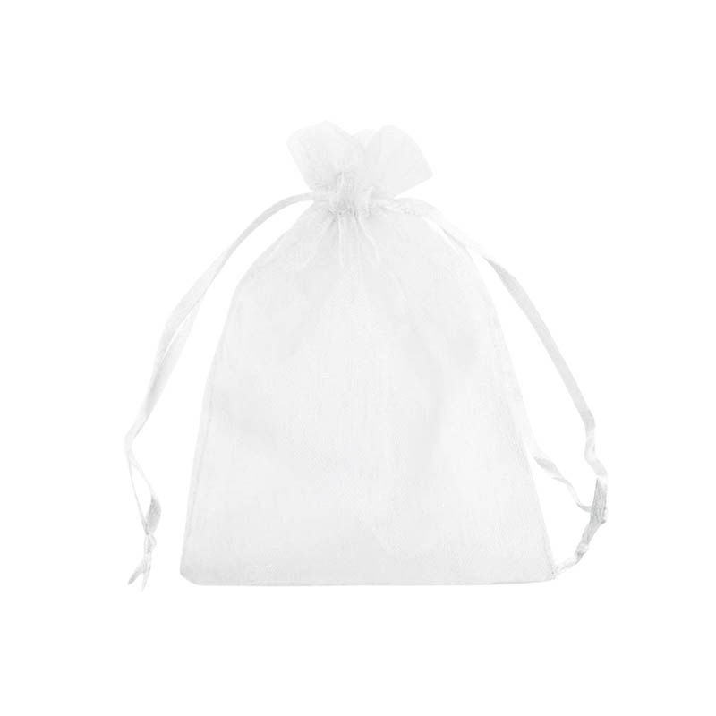 White Organza Bags - 100/Pack - dimensions