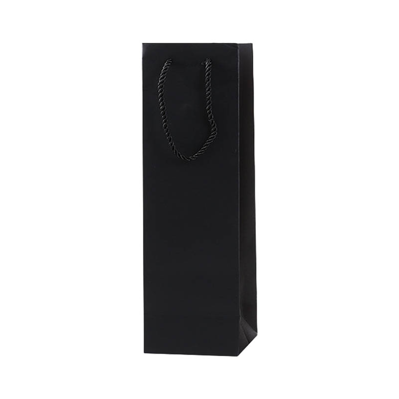 Paper Wine Bags Single Bottle 95x350mm Black - 100/Pack - dimensions