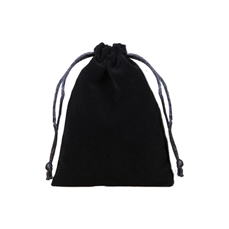 Velvet Drawstring Bags 200x250mm Black - 50/Pack