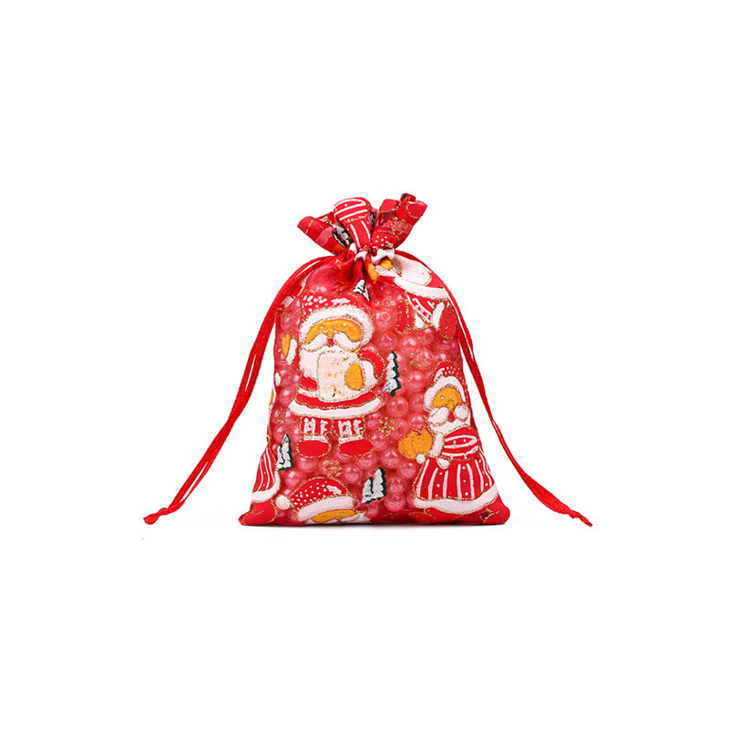 Christmas Organza Bags 130x180mm Mr. & Mrs. Santa - 50/Pack