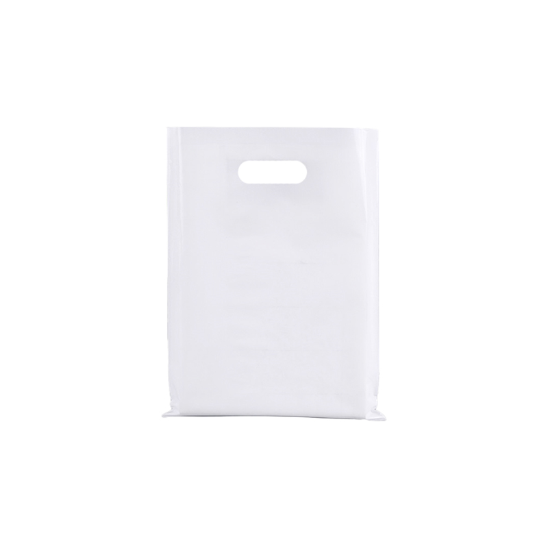 Small Plastic Bags with Die Cut Handles 200x300mm White - 100/Pack