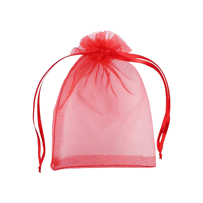 Red Organza Bags - 100/Pack - dimensions