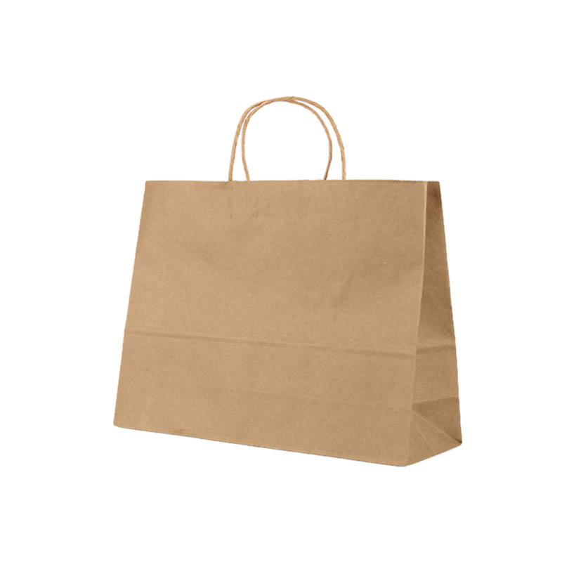 Large Paper Bags Twisted Handles 450x350mm Brown - 50/Pack - dimensions