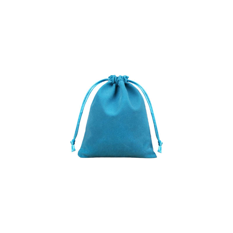 Velvet Drawstring Bags 70x90mm Lake Blue - 50/Pack - dimensions