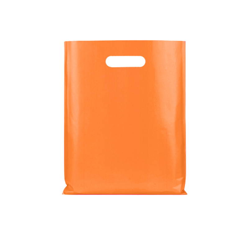 Large Plastic Bags with Die Cut Handles 300x400mm Orange - 100/Pack - dimensions